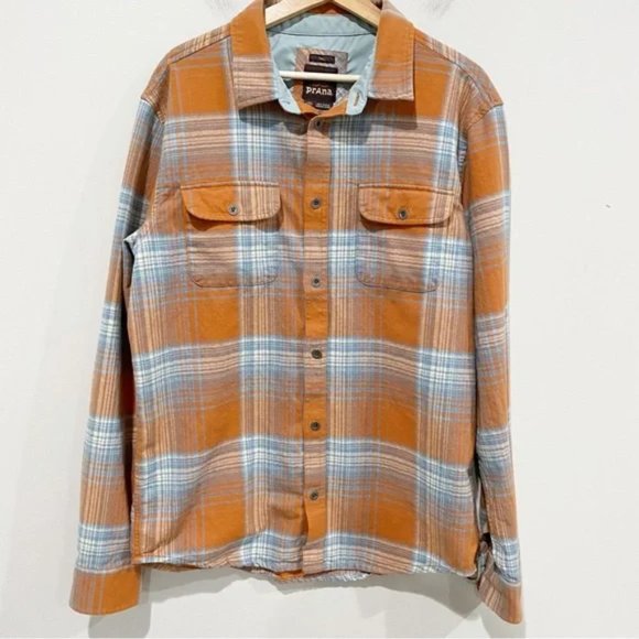 Joseph Abboud Other - PRANA Men's Lybek Flannel Shirt Tandori Plaid Long Sleeve Size Large